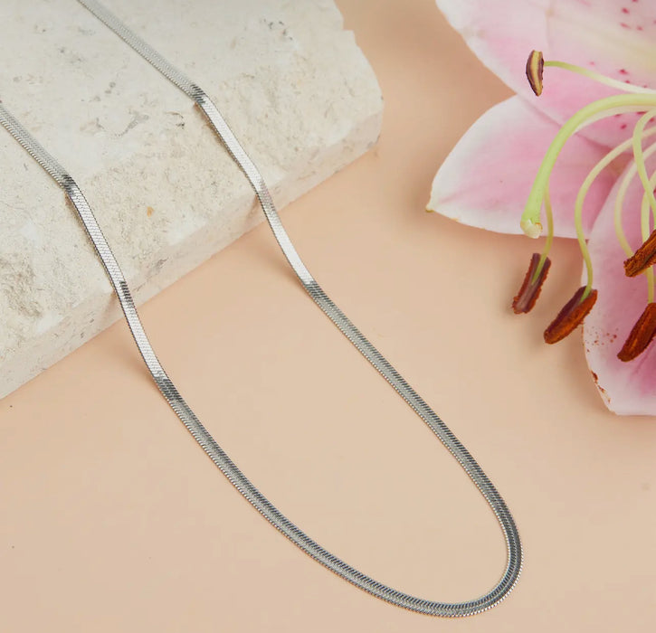 Waterproof Silver 18” Snake Chain Necklace