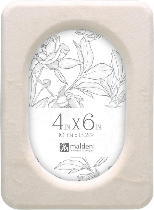 4x6 White Velvet Oval Picture Frame