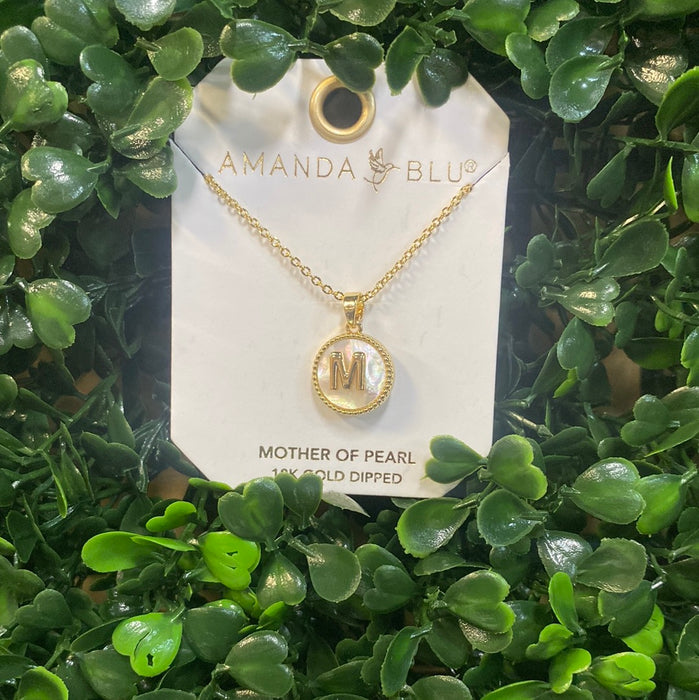 Mother of Pearl Initial Necklace
