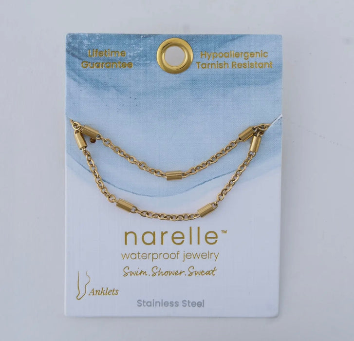 Waterproof Gold Dainty Bar Anklet