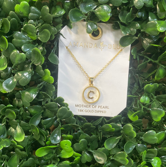 Mother of Pearl Initial Necklace
