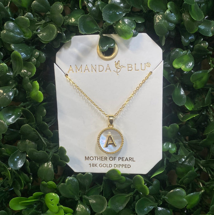 Mother of Pearl Initial Necklace