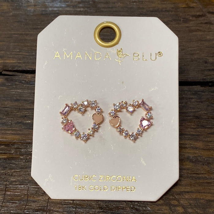 Mixed Color Heart Earrings
