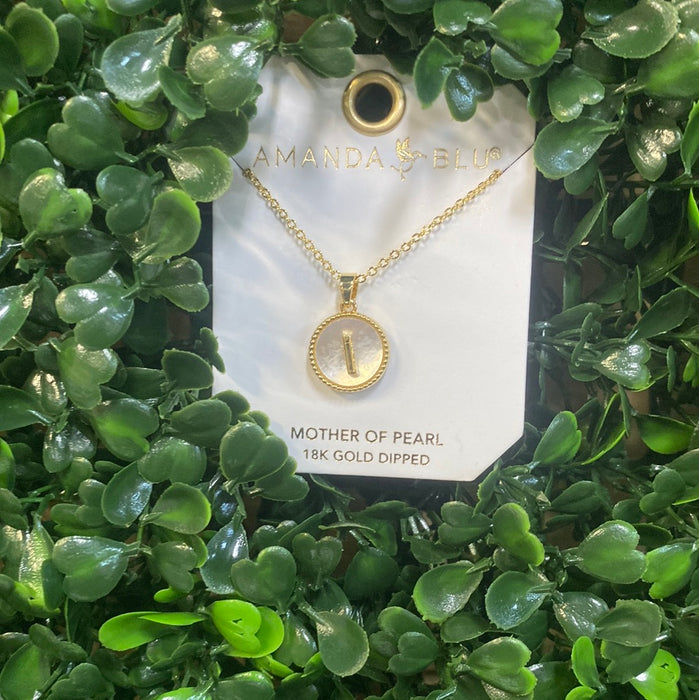 Mother of Pearl Initial Necklace