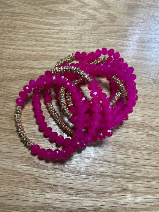 Rondelle Glass Bead Bracelets with Large Beads