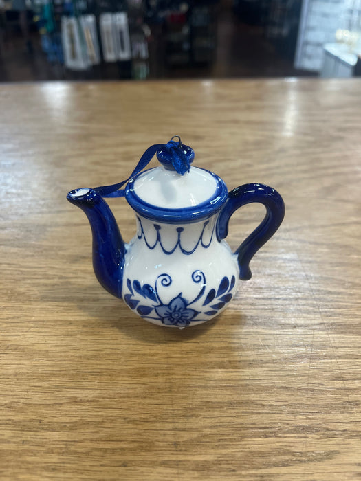 Blue & White Floral Teapot & Teacup Ornaments- 2 Styles, Sold Separately