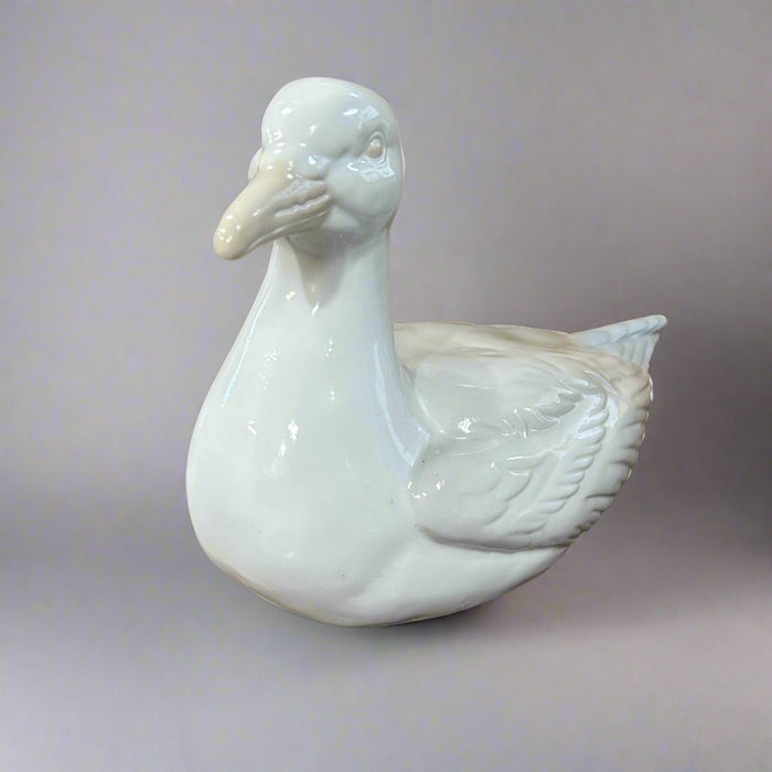 Vintage White Ceramic Bird Figurine
