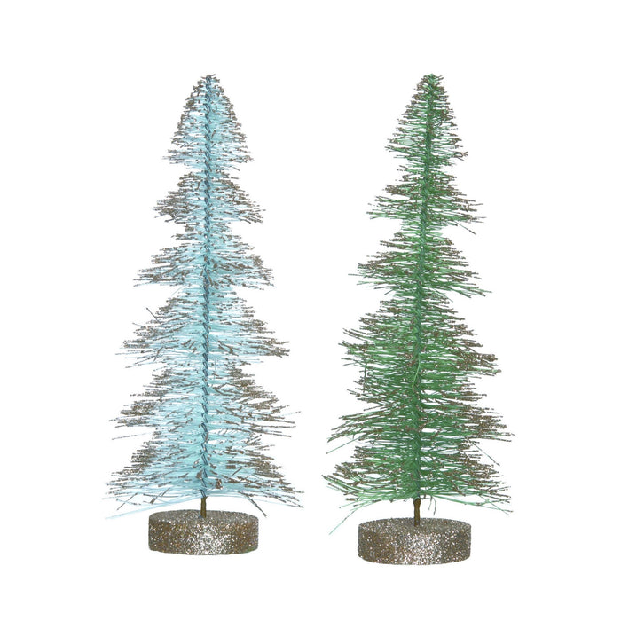 Glittery Bottle Brush Trees - 2 Sizes, 2 Colors! Sold individually.