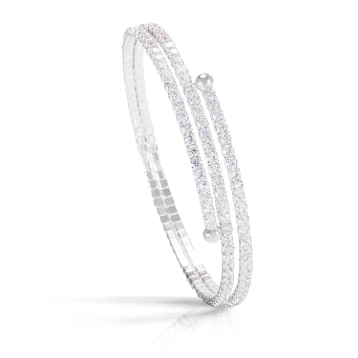 Double Spiral Bracelet – Rhodium