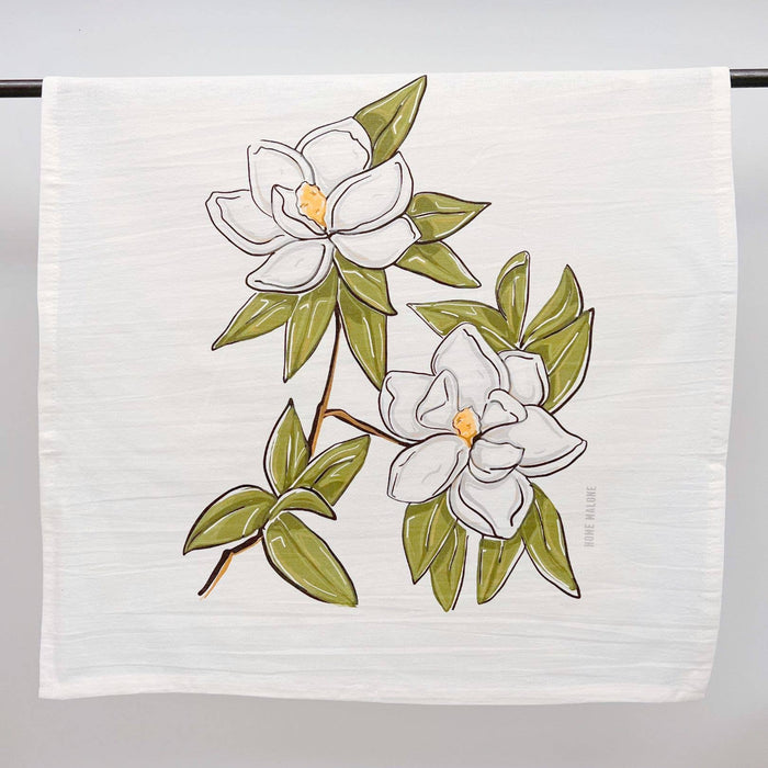Magnolia Dish Towel - Mississippi Floral Decorative Kitchen
