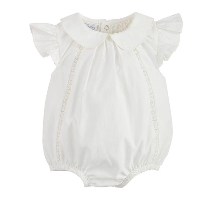 White Collared Poplin Baby Bubble