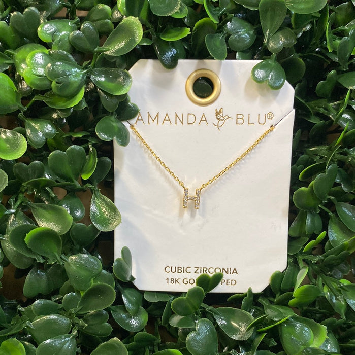 Rhinestone Initial Necklace - 2 Colors!