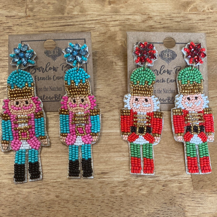 Beaded Nutcracker Earrings -2 Colors