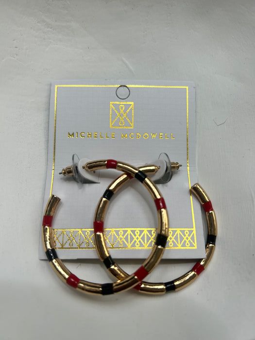 Red, Black, & Gold Nellie Hoops- Perfect For Game Day To Show Your School Spirit!!