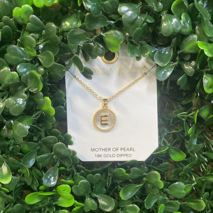 Mother of Pearl Initial Necklace