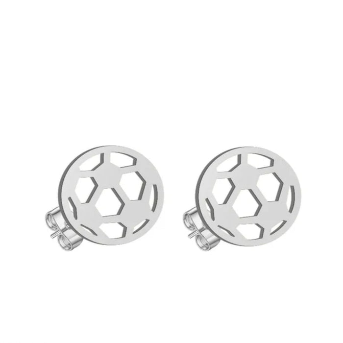 Stainless Steel Soccer Earrings