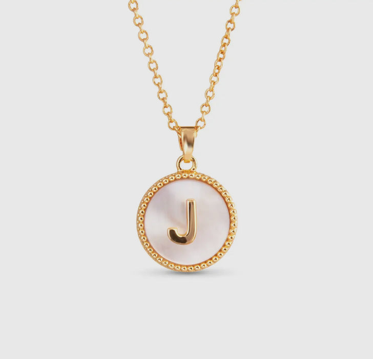 Mother of Pearl Initial Necklace