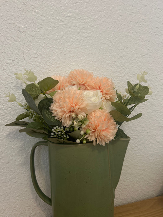 Champagne Flowers, White Roses, & Greenery Artificial Bouquet