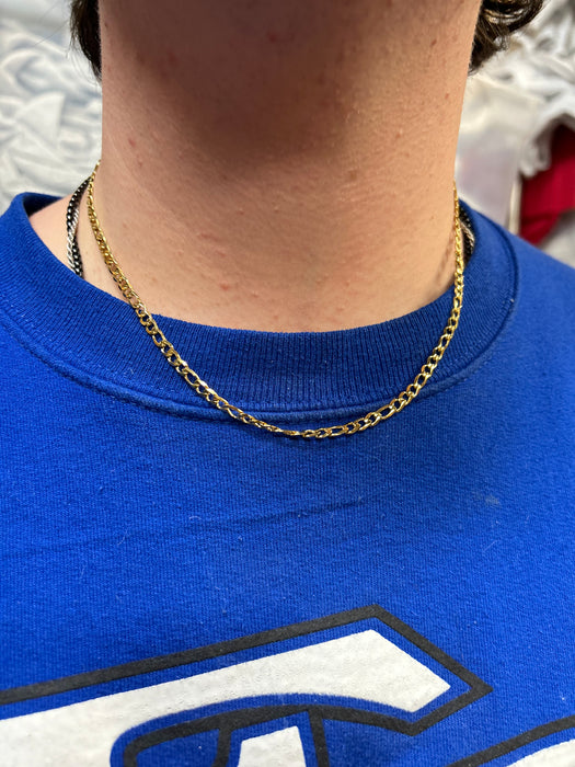 4mm Gold Stainless Steel Figaro Men’s Chain Necklace - 3 Lengths!