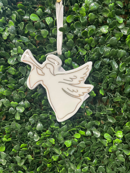Gold & White Angel Ornament