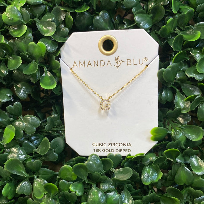Rhinestone Initial Necklace - 2 Colors!