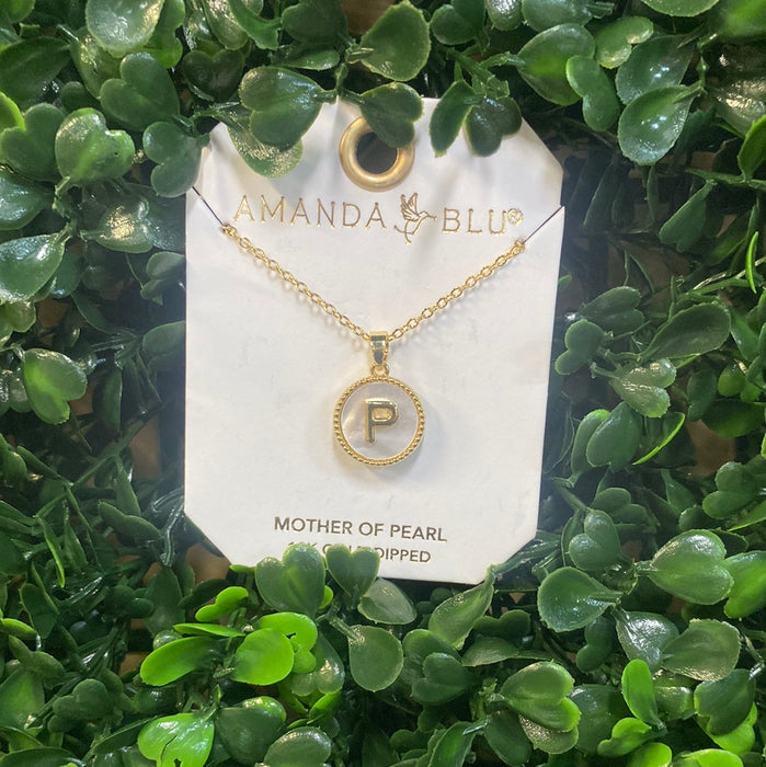 Mother of Pearl Initial Necklace