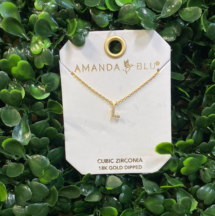 Rhinestone Initial Necklace - 2 Colors!