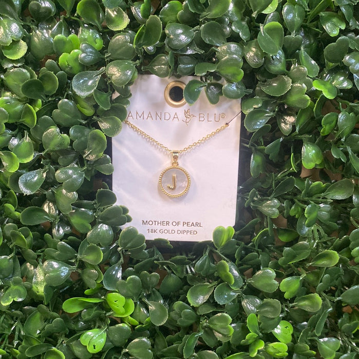 Mother of Pearl Initial Necklace