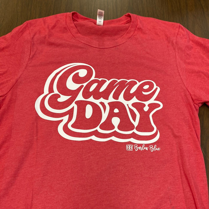 Game Day- Retro Font. $10 Bella Canvas Crew Neck Tee ($14 for V Neck)