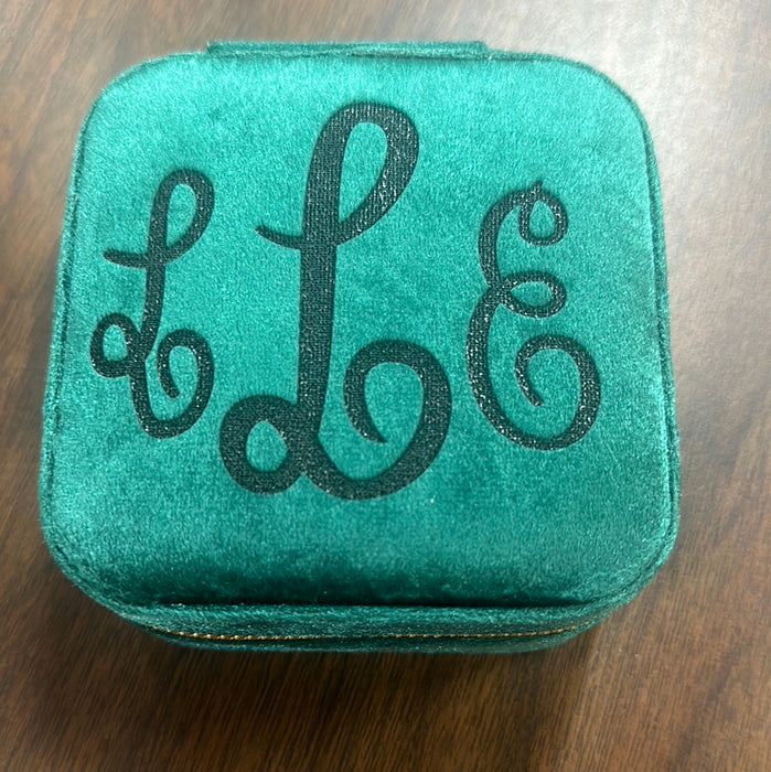 Small Zip Up Jewelry Box.  Available in Smooth Finish & Velvet.  *Personalization Included!