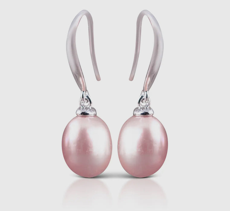 Natural Lavender Drop Pearl Earrings