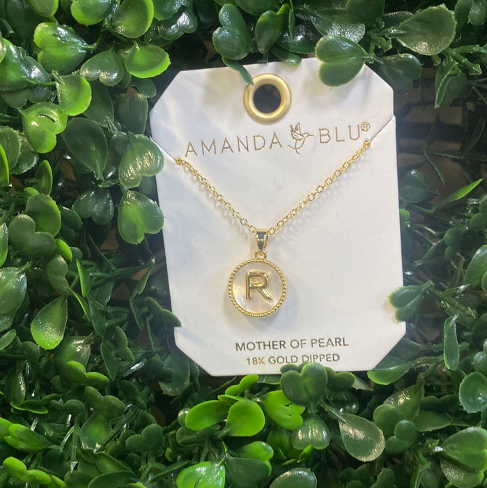 Mother of Pearl Initial Necklace