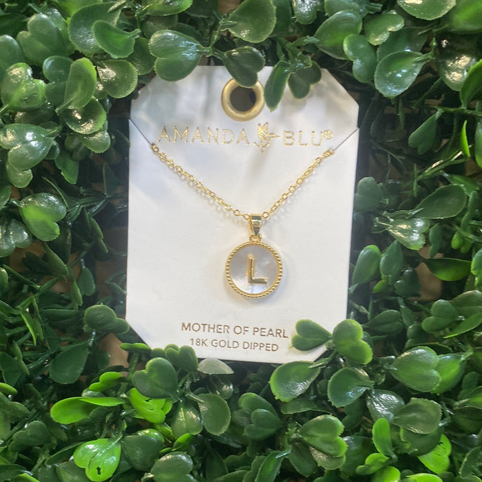 Mother of Pearl Initial Necklace