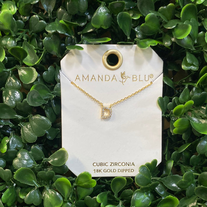 Rhinestone Initial Necklace - 2 Colors!