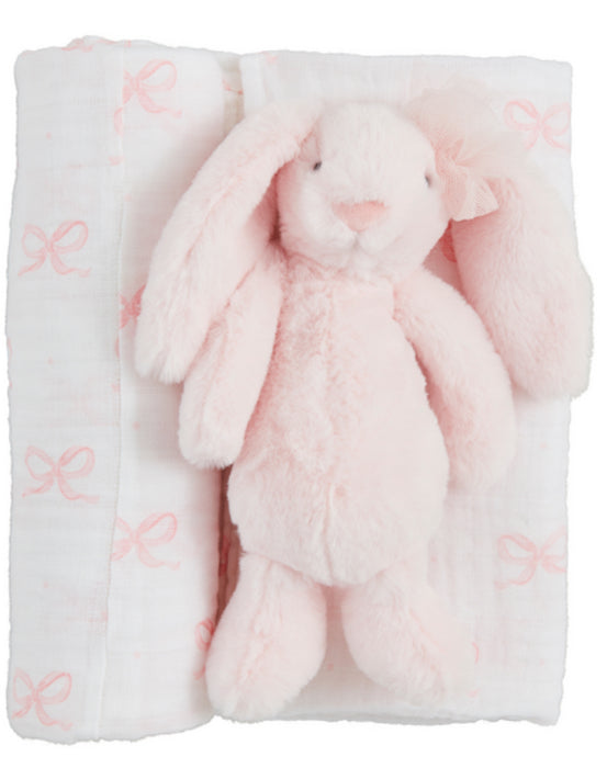 Bow Swaddle & Rattle Set