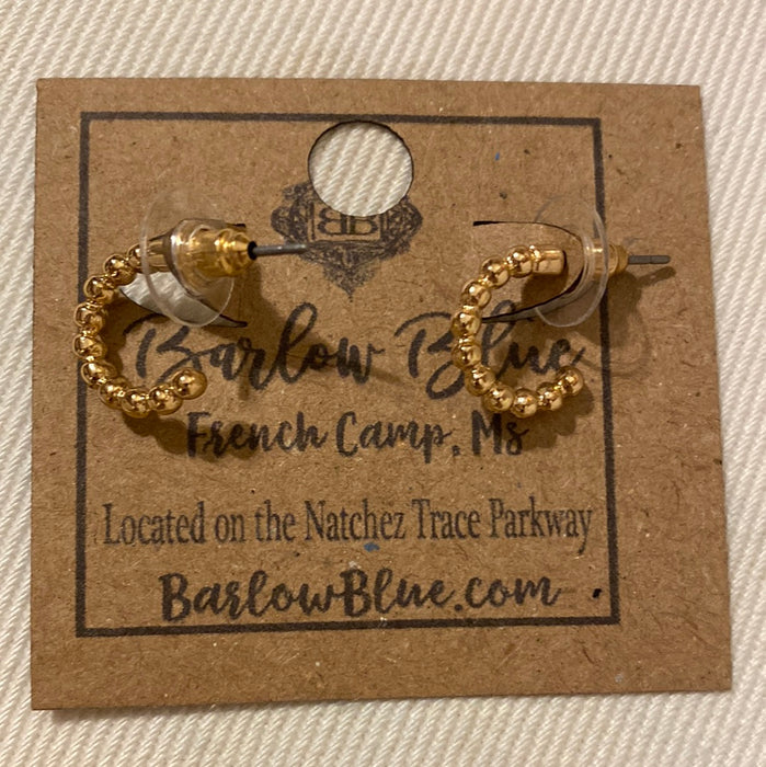 Gold Beaded Huggie Earrings