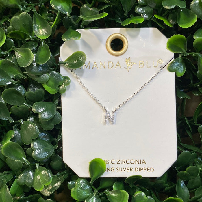 Rhinestone Initial Necklace - 2 Colors!