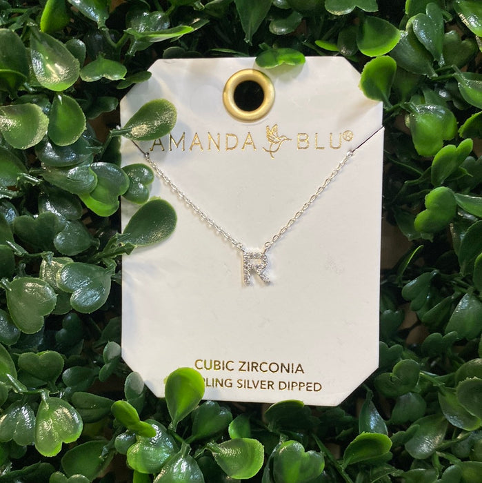Rhinestone Initial Necklace - 2 Colors!