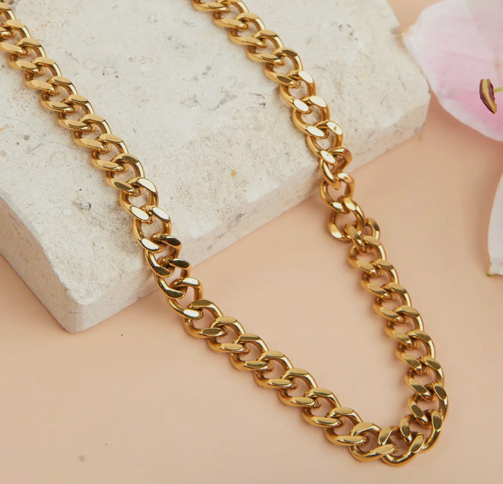 Waterproof Gold 16” Chunky Chain Necklace