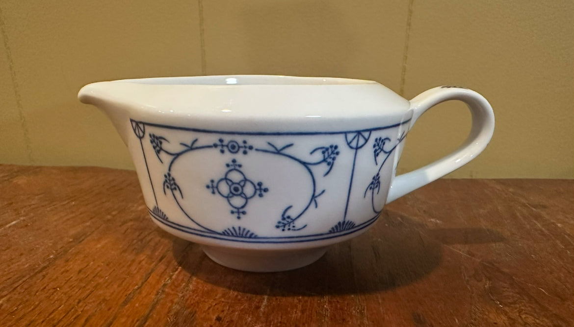 Vintage Kahla 'Blue Saks' Creamer with a Strawflower Pattern in Blue