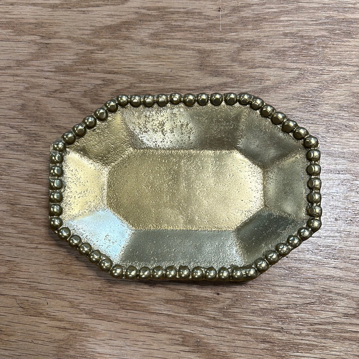 Beaded Gold Octagon Tray
