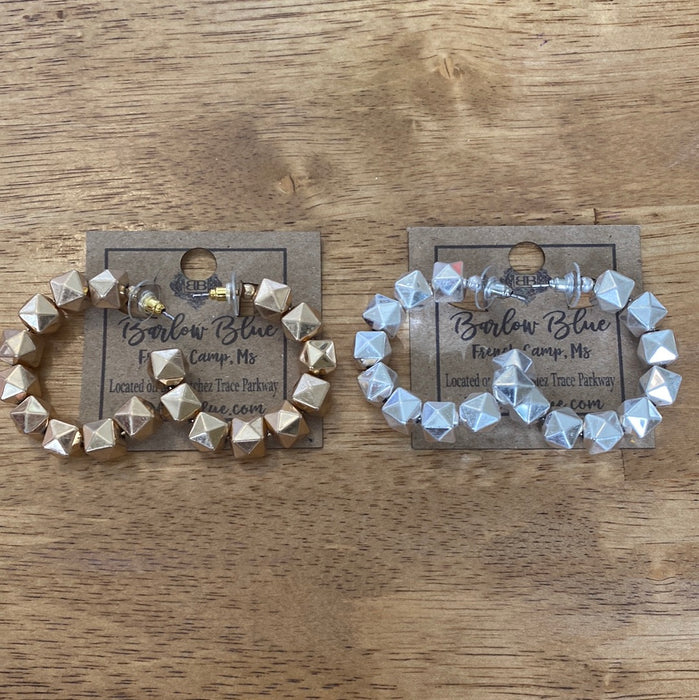 Medium Studded Hoop Earrings