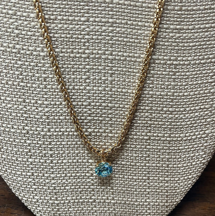 Crystal Drop Wheat Chain Necklace - 5 Colors!