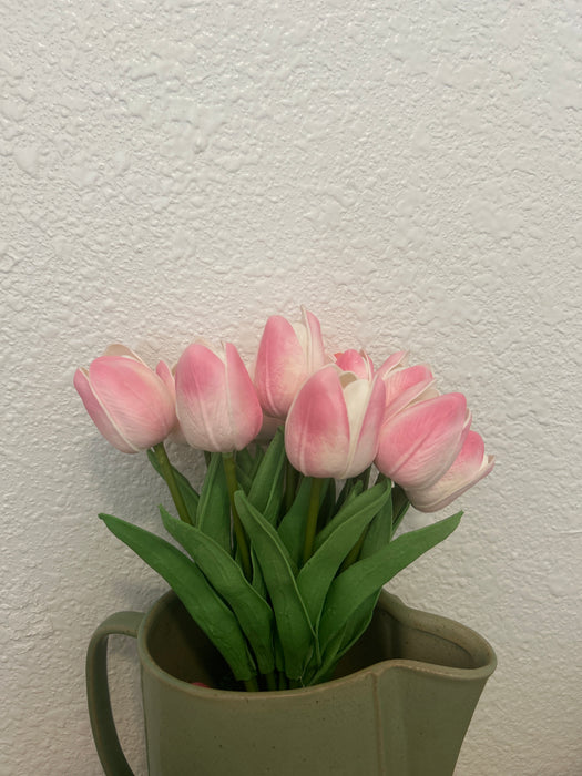 11pcs Pink Tulip Artificial Bouquet