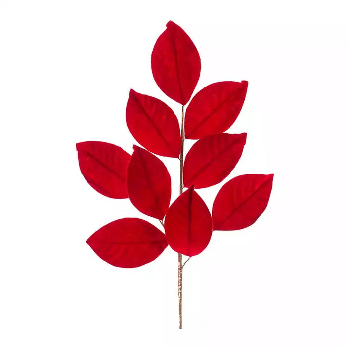 Red Silk Magnolia Spray- Perfect addition for your Christmas Tree!