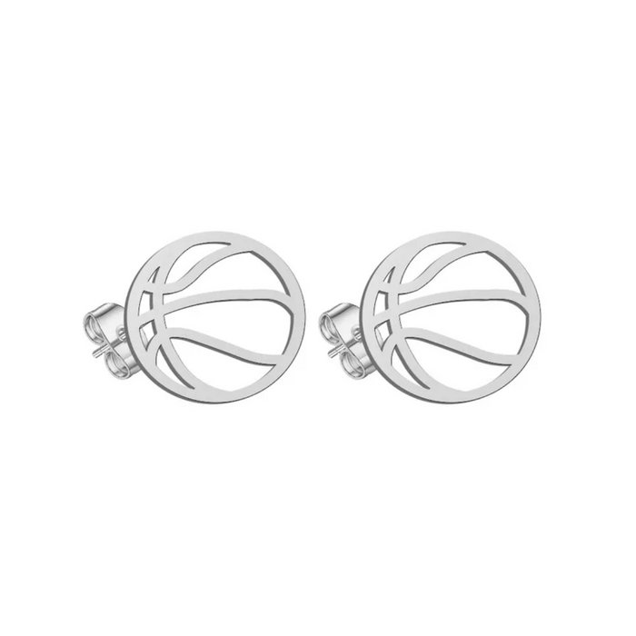 Stainless Steel Basketball Earrings