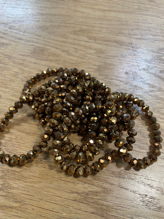 Rondelle Glass Bead Bracelets with Large Beads