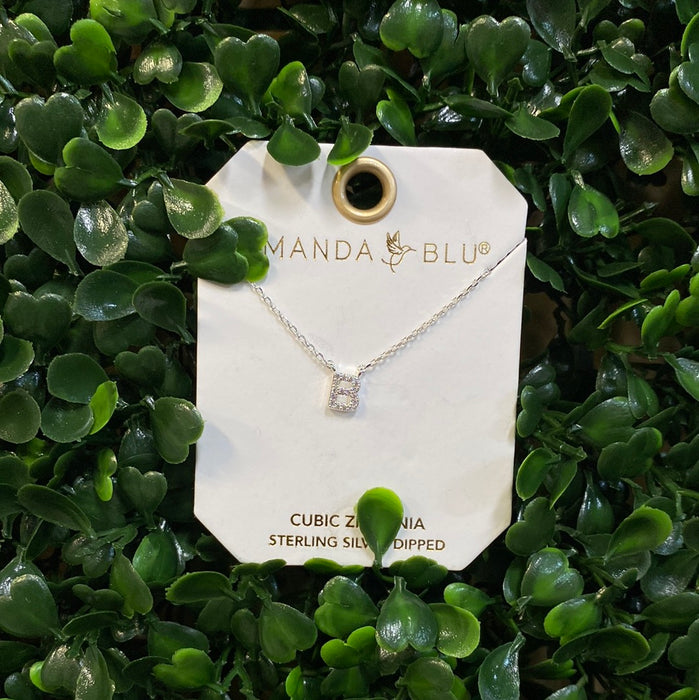Rhinestone Initial Necklace - 2 Colors!
