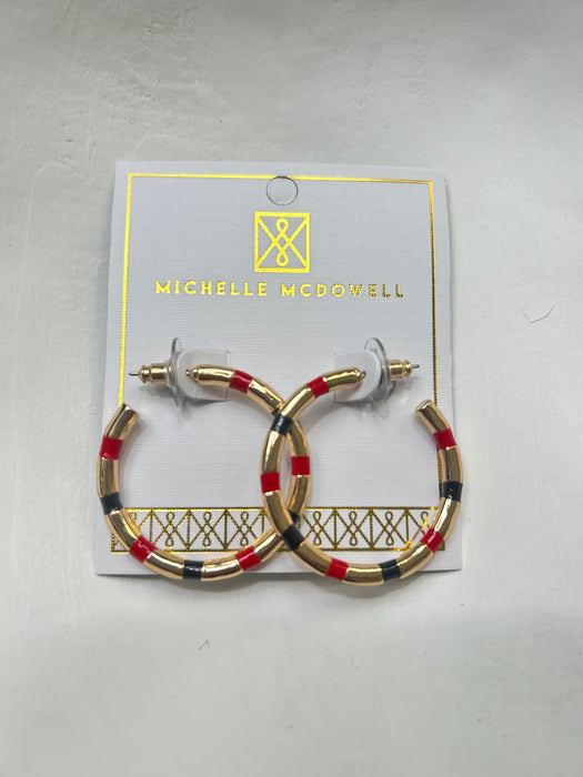 Red, Black, & Gold Nellie Hoops- Perfect For Game Day To Show Your School Spirit!!