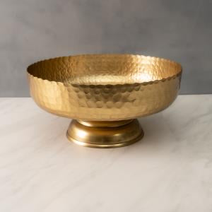 Gold Hammered Bowl with Base. Food Safe or Decorative